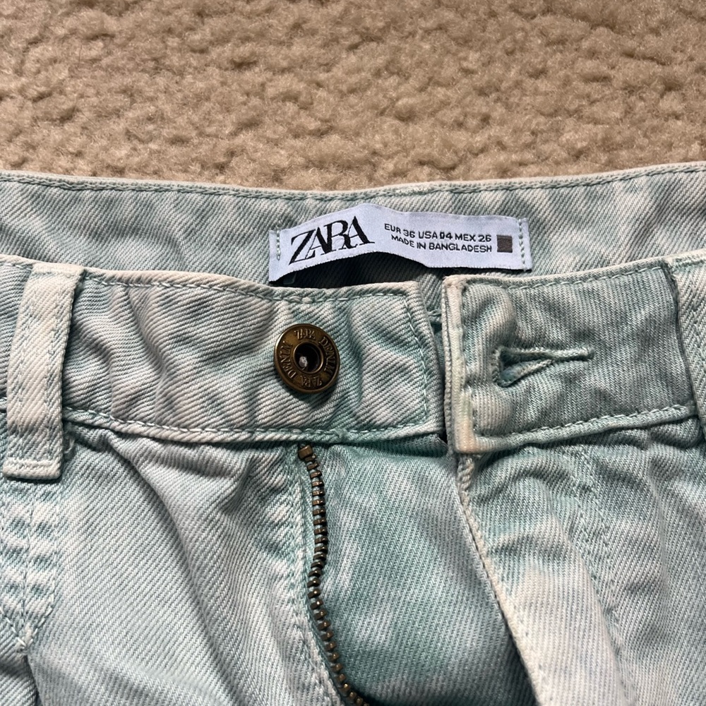Zara Mint Green Denim Pants
